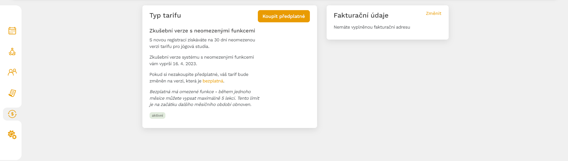 správa vašeho tarifu v Zenamu