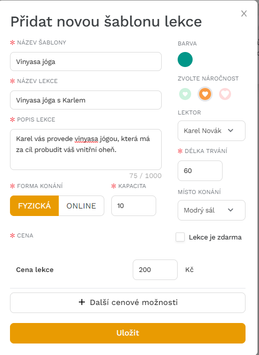 vytvoření nového lektora