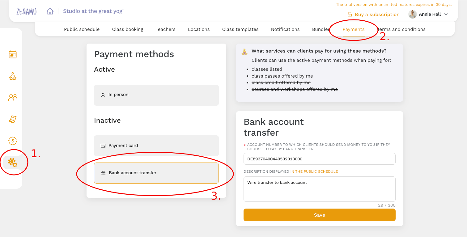 bank transfer settings in Zenamu bank transfer settings in Zenamu