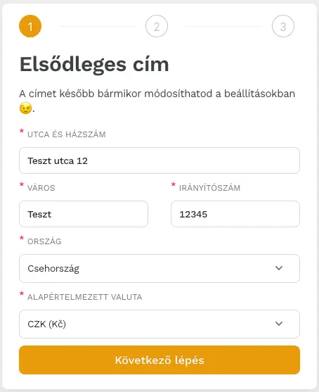 Setting the address for the yoga studio