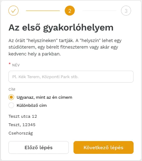 Yoga studio registration