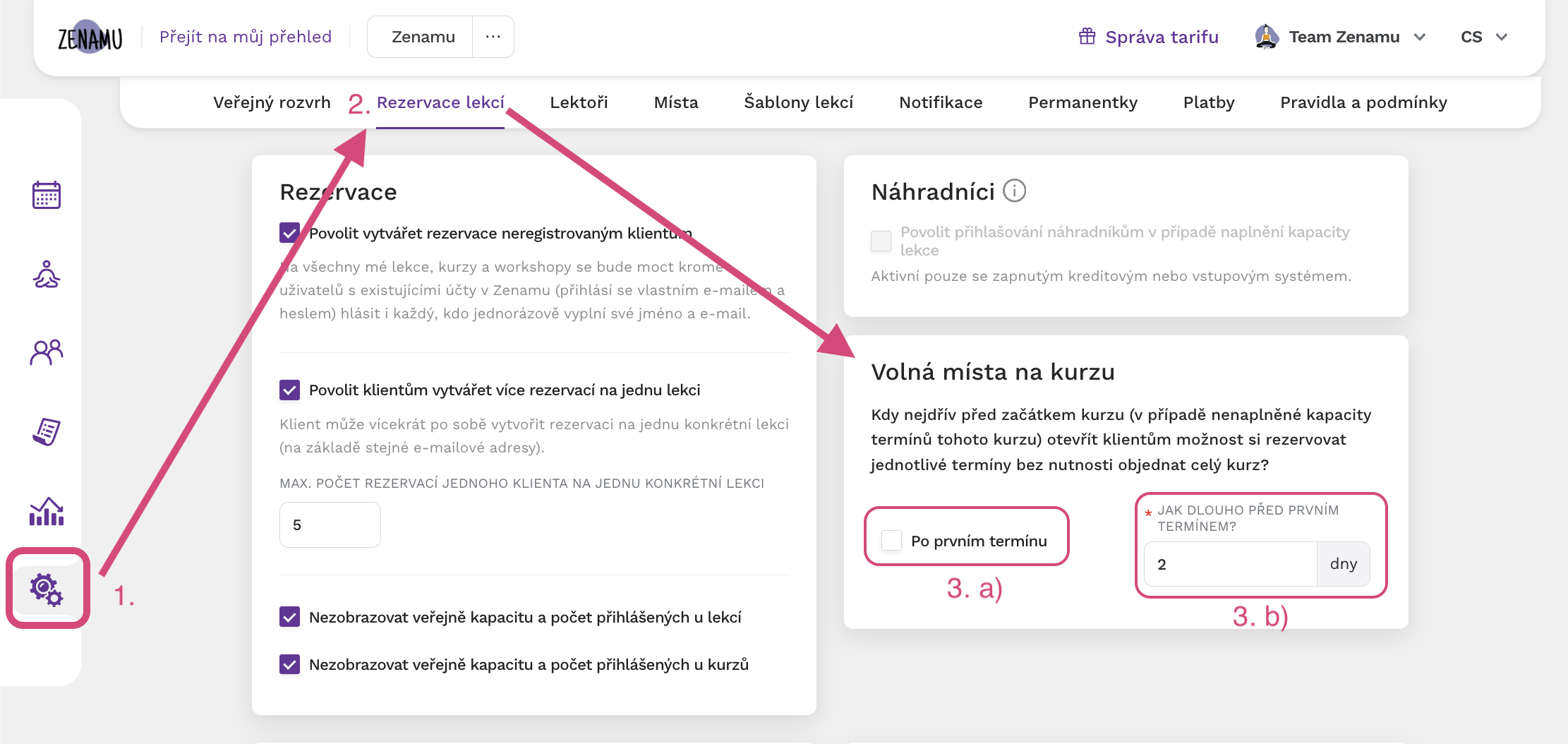 Wolne miejsca na kursach ustawienia