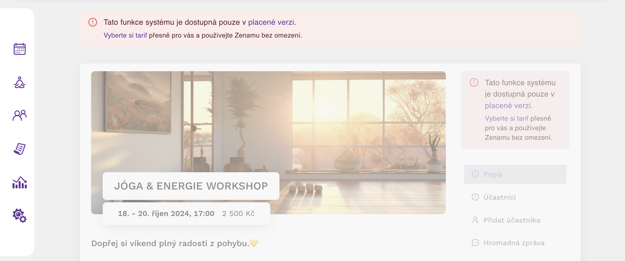 obmedzenia v administrácii rezervačného systému