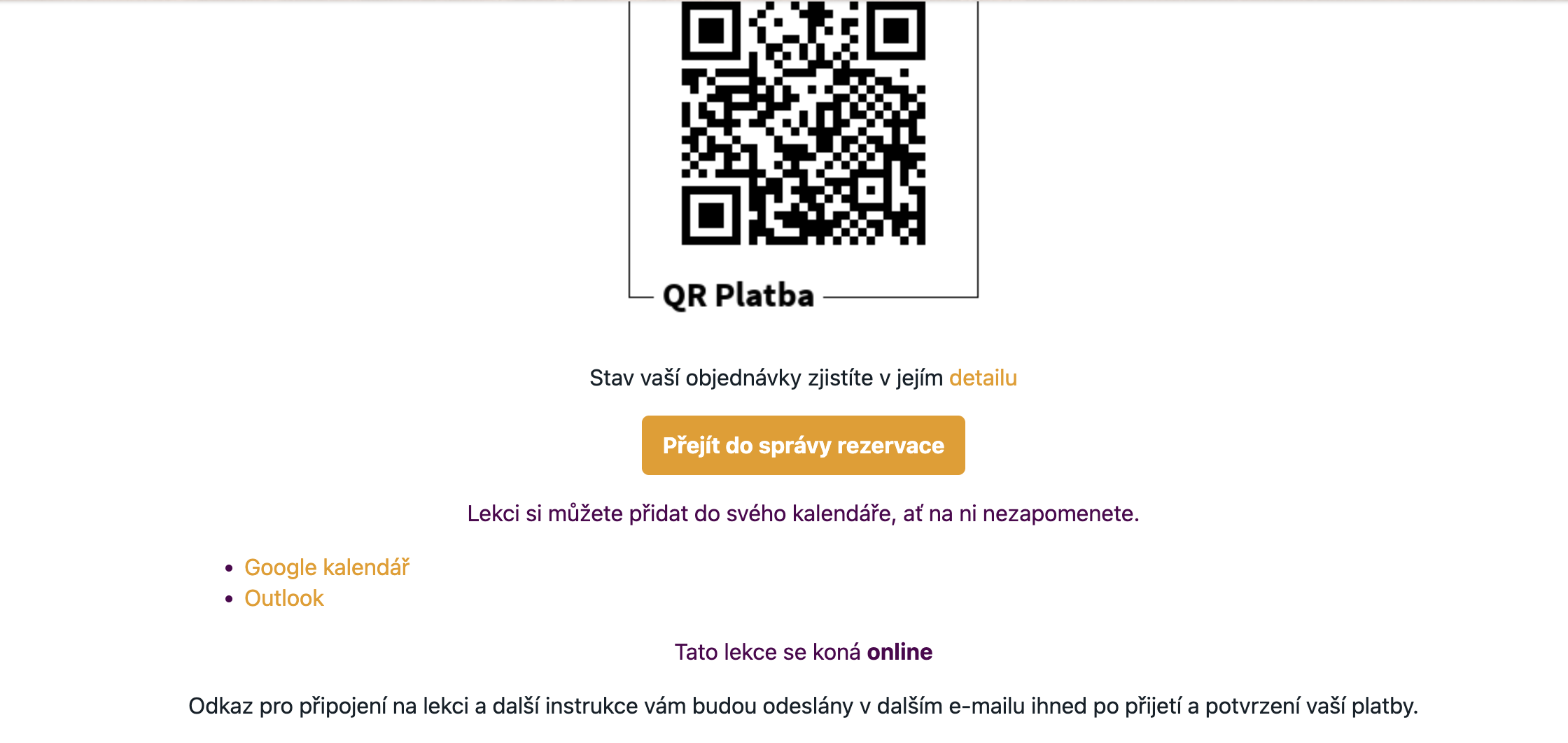 Email pro online lekce platba převodem